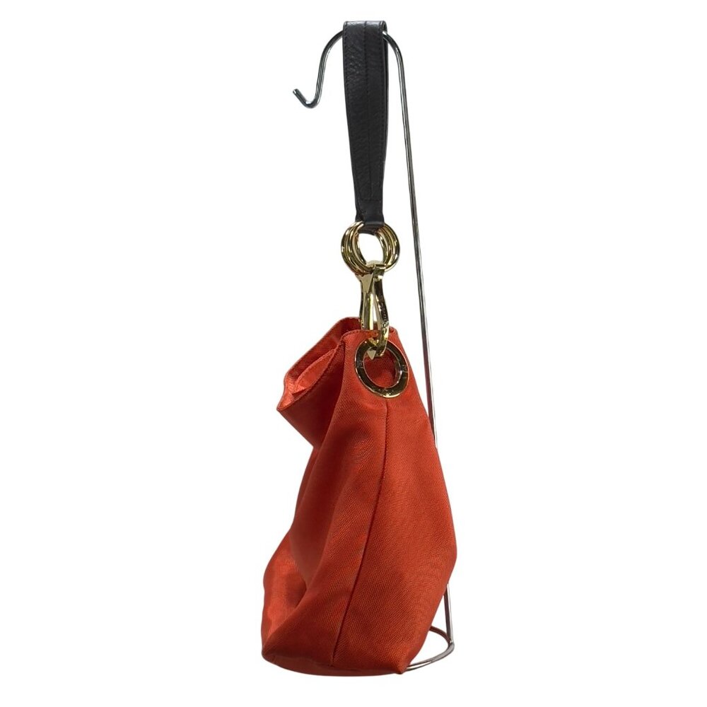 JPK Paris 75 Orange & Floral Lined Nylon Shoulder Bag With Gold Hardware - Picture 6 of 12